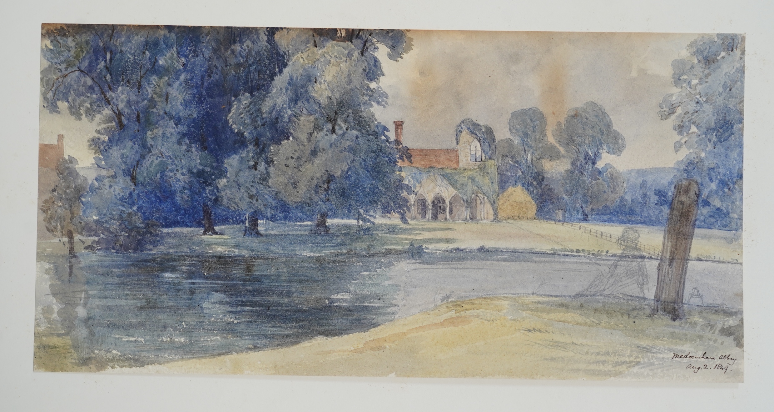 Philip North Brockedon (1822-1849), A large leather bound folio of 19th century sketches and watercolours